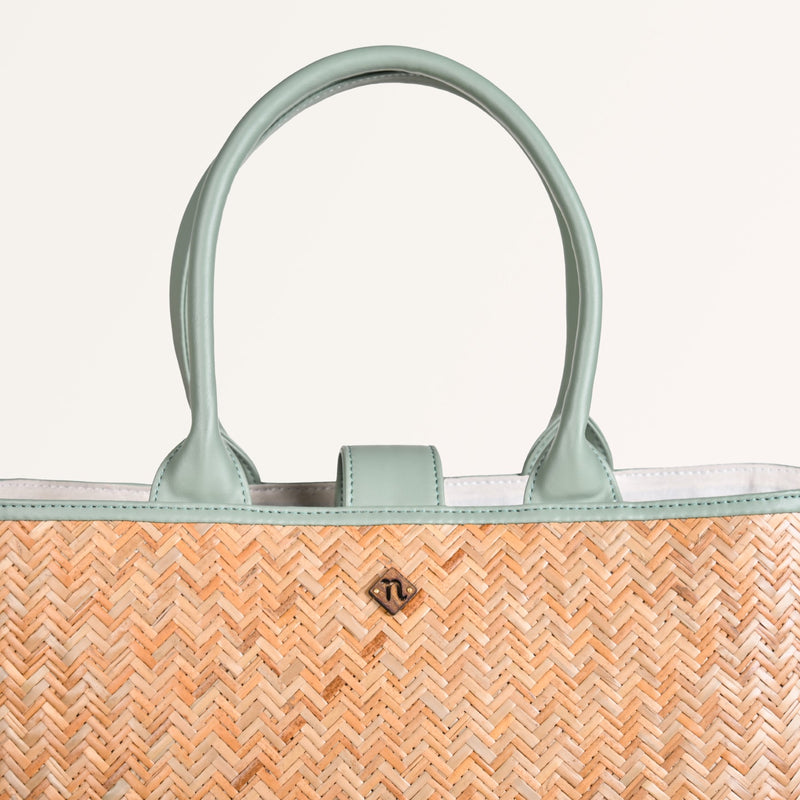 Shitalpati Mint Modern Tote Bag