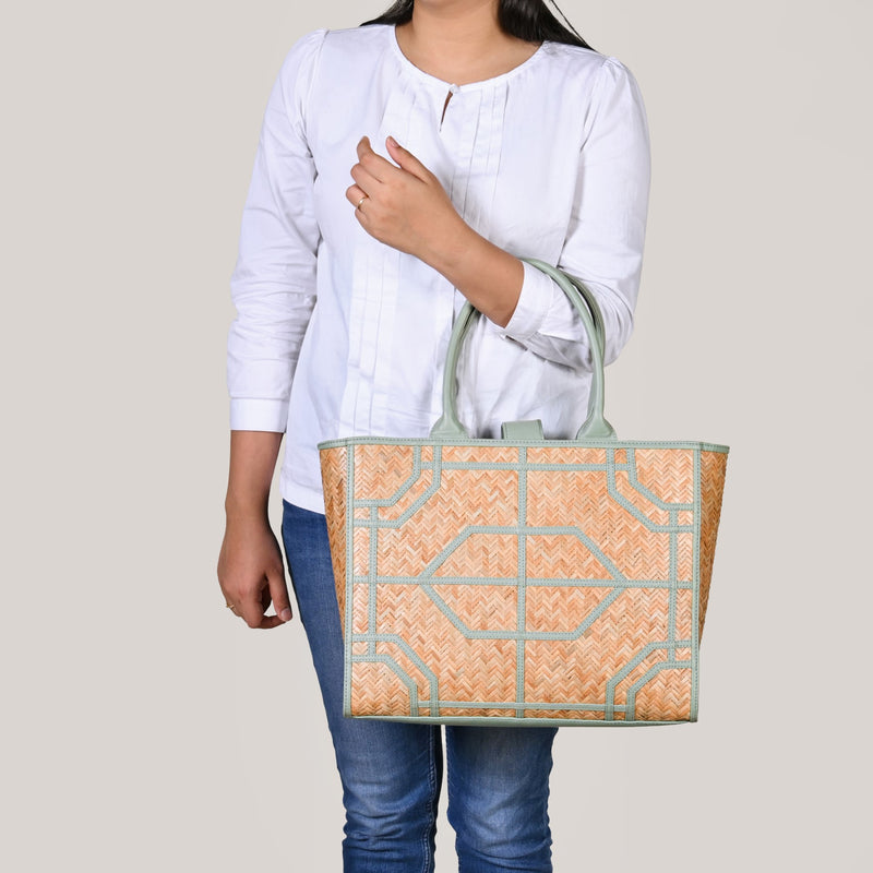 Shitalpati Mint Modern Tote Bag