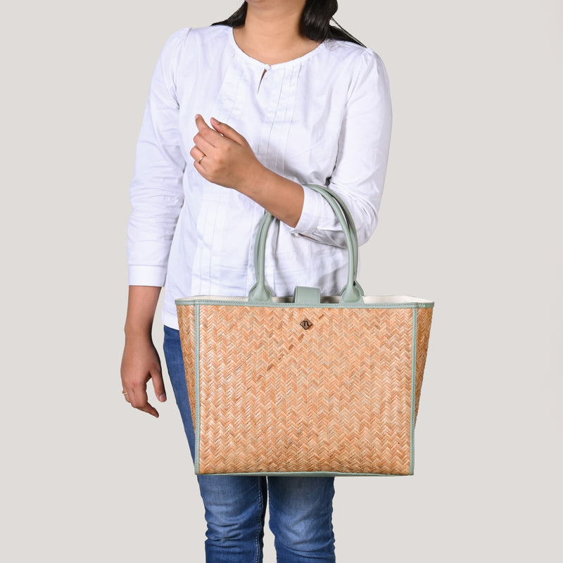 Shitalpati Mint Modern Tote Bag