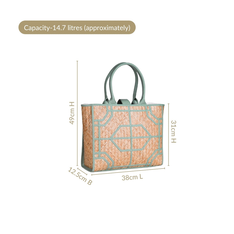 Shitalpati Mint Modern Tote Bag