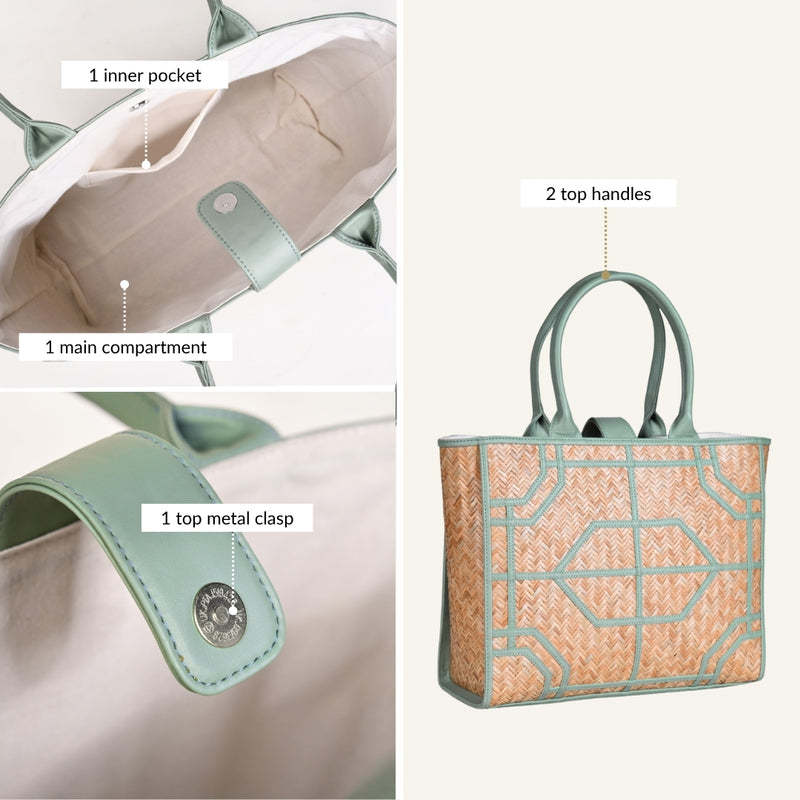 Shitalpati Mint Modern Tote Bag
