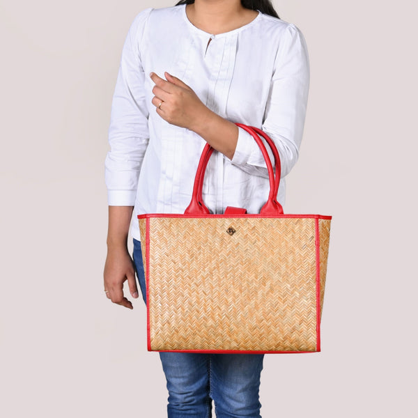 BreezeBag Ruby Red Weave Carryall Tote