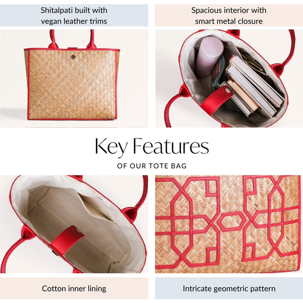 BreezeBag Ruby Red Weave Carryall Tote