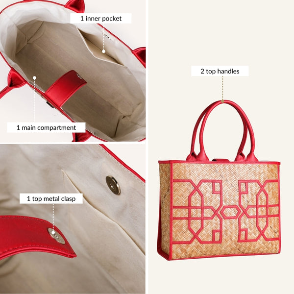 BreezeBag Ruby Red Weave Carryall Tote