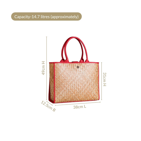 BreezeBag Ruby Red Weave Carryall Tote