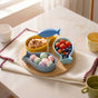 Fish Ceramic Bamboo Platter Set Of 5