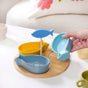 Fish Ceramic Bamboo Platter Set Of 5