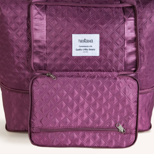 Montara Chic Foldable Expandable Travel Bag Wine Magenta