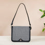 Houndstooth Shoulder Bag For Women Black