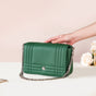 Cross Body Shoulder Bag With Chain Strap Green