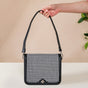 Houndstooth Shoulder Bag For Women Black