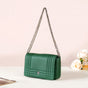 Cross Body Shoulder Bag With Chain Strap Green