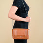 Classic Flap Shoulder Bag With Chain Brown