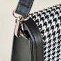 Houndstooth Shoulder Bag For Women Black