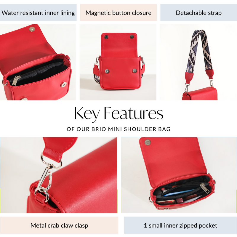 Brio Red Evening Shoulder Bag