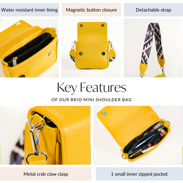 Brio Bold Bright Shoulder Bag Yellow