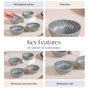 Set Of 4 Grey Scallop Side Bowls 250ml - Ceramic bowls, big snack bowls set, dessert serving bowls