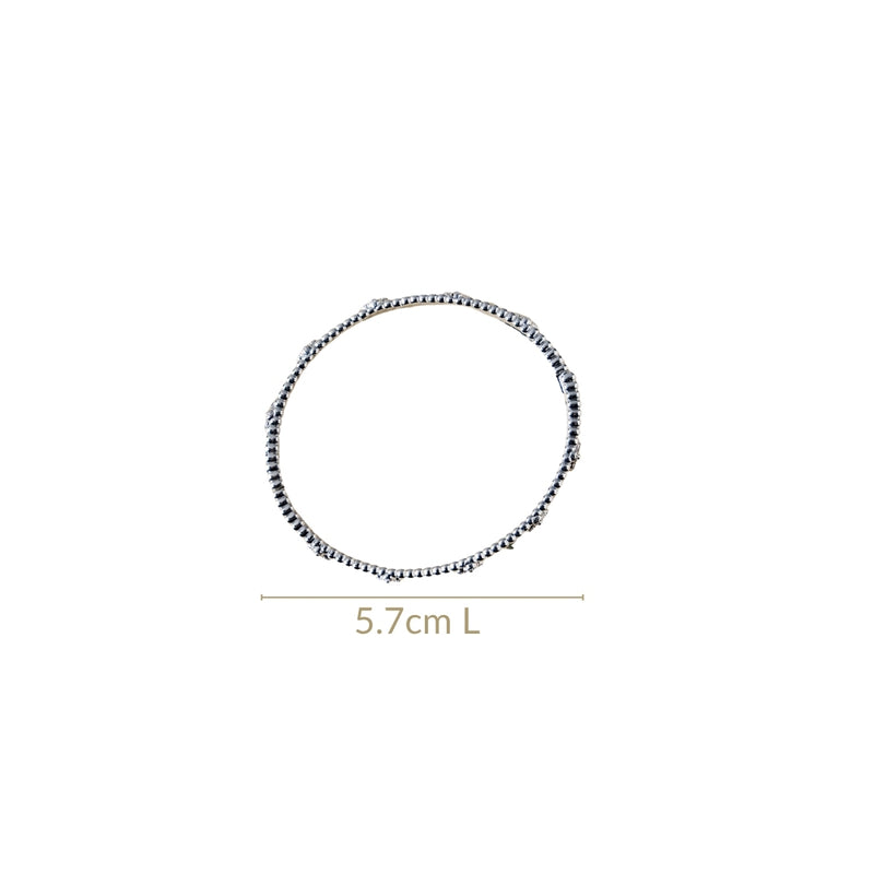 Silver Bloom Metal Bangle