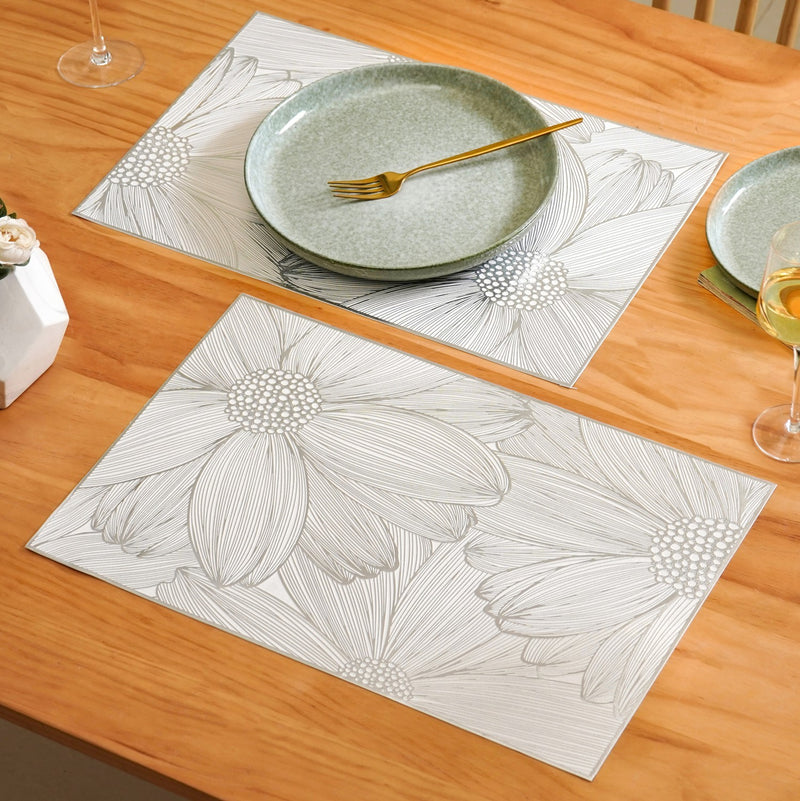 Silver Blooming Flower Table Mat Set Of 6