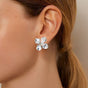 Silver Cornus Bloom Statement Earrings