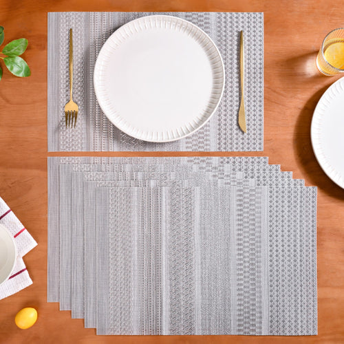 Silver Dinner Table Mat Set Of 6