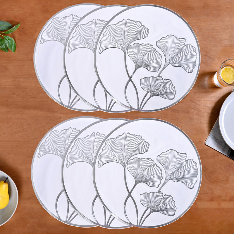 Silver Ginkgo Dining Table Mat Set Of 6