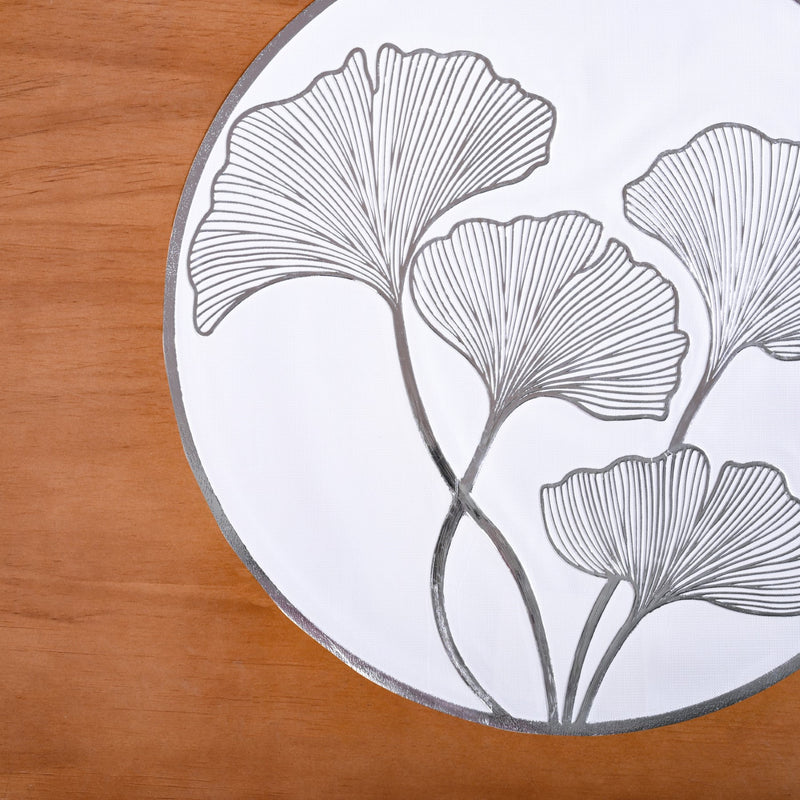 Silver Ginkgo Dining Table Mat Set Of 6