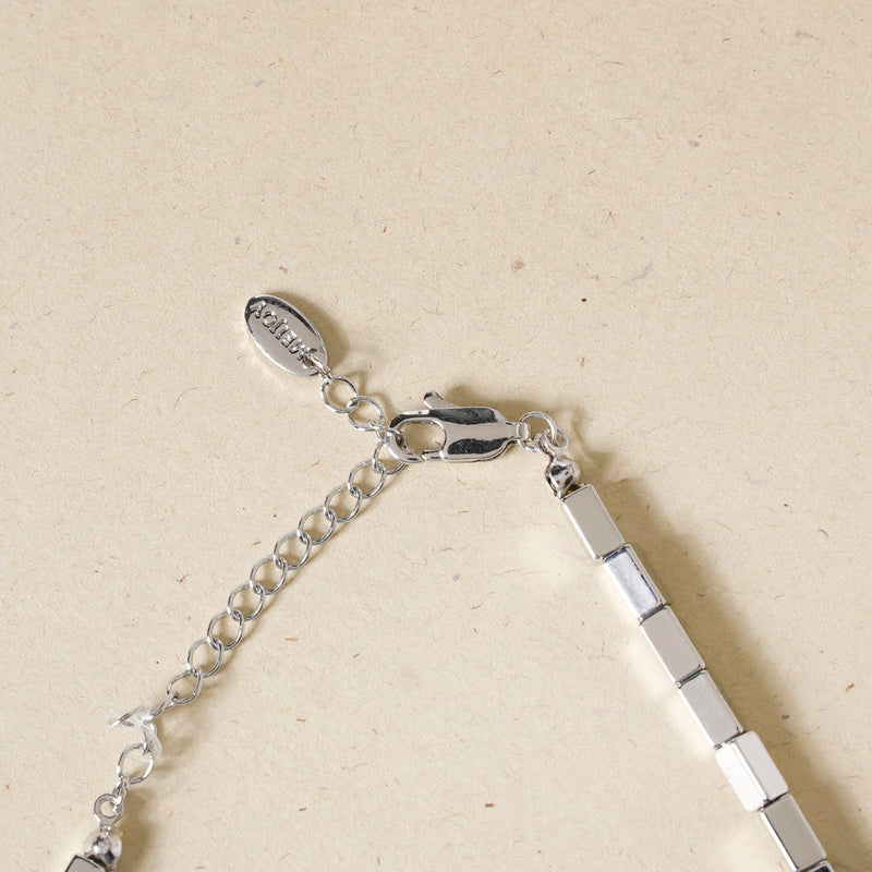 Silver Grid Necklace