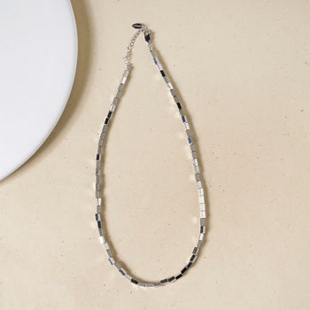 Silver Grid Necklace