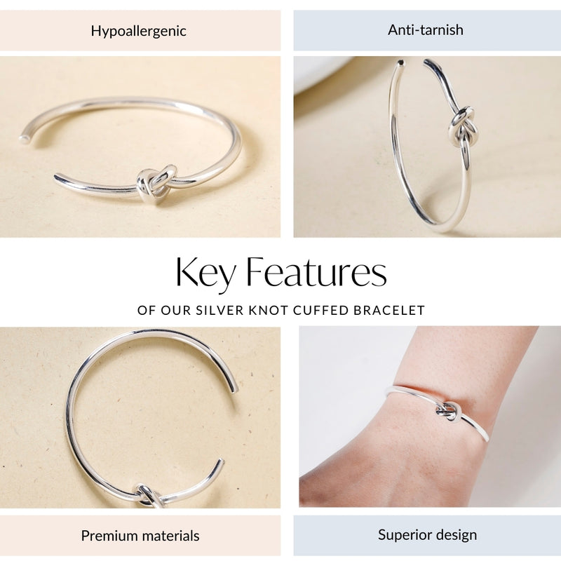 Silver Knot Cuffed Bracelet