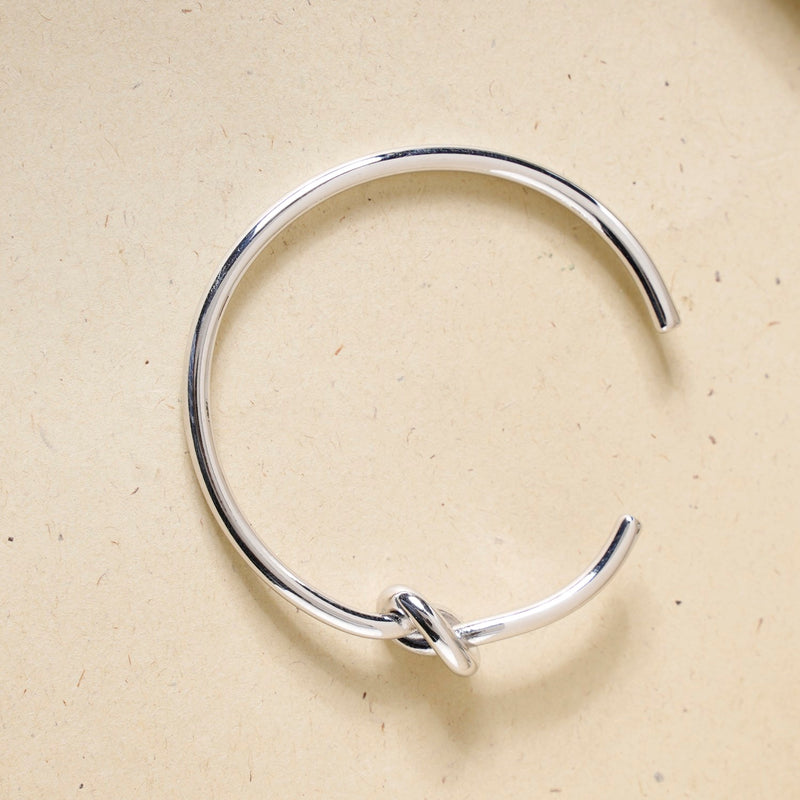 Silver Knot Cuffed Bracelet