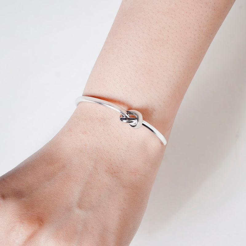 Silver Knot Cuffed Bracelet