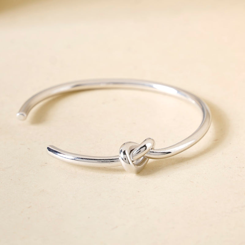 Silver Knot Cuffed Bracelet