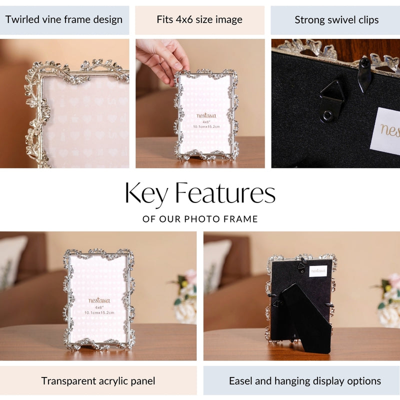 Silver Leaf Picture Frame Small 4x6"