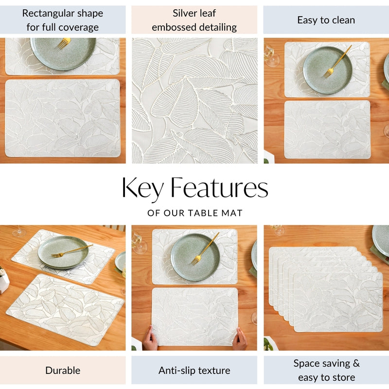 Silver Lining Dining Table Mats Set Of 6