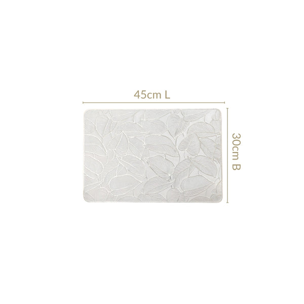 Silver Lining Leaves Dining Table Mat Set Of 6