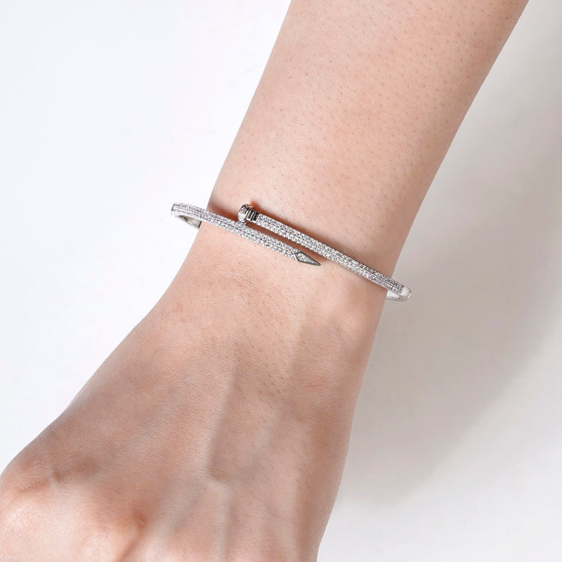 Silver Nail Glittery Bracelet