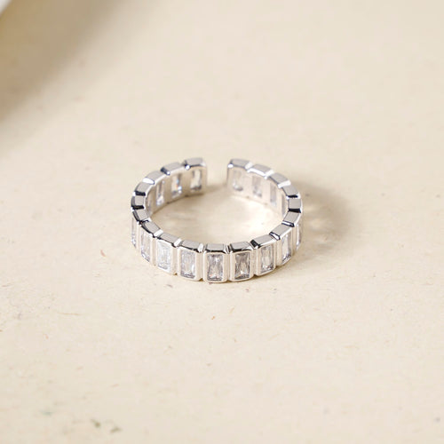 Silver Prism Geometric Ring