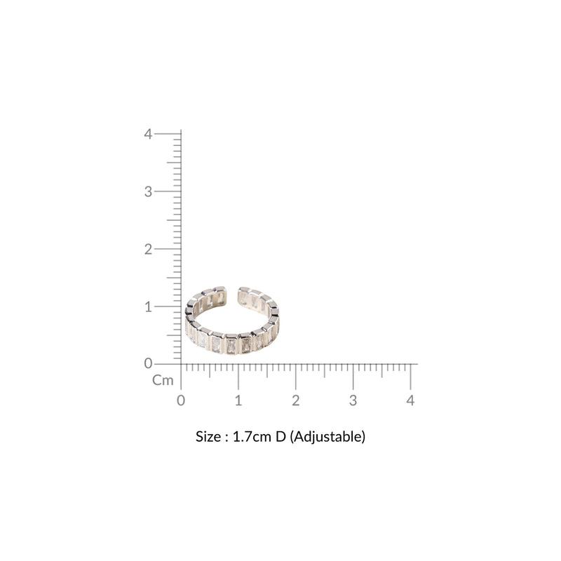 Silver Prism Geometric Ring