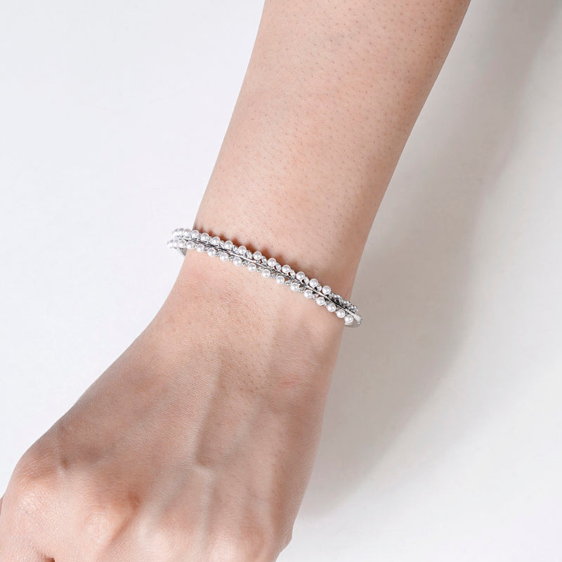 Silver Shimmer Folding Clasp Bracelet