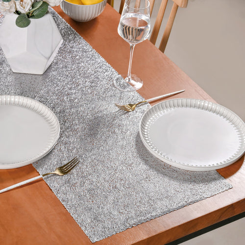 Silver Shine Lining Table Runner 72x15 Inch