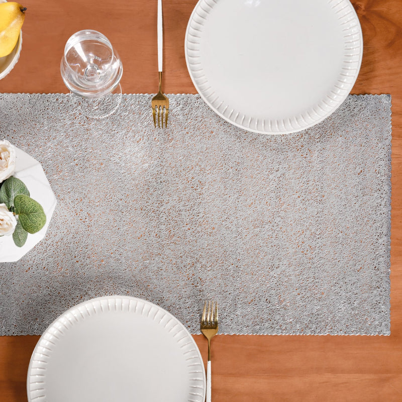 Silver Shine Lining Table Runner 72x15 Inch
