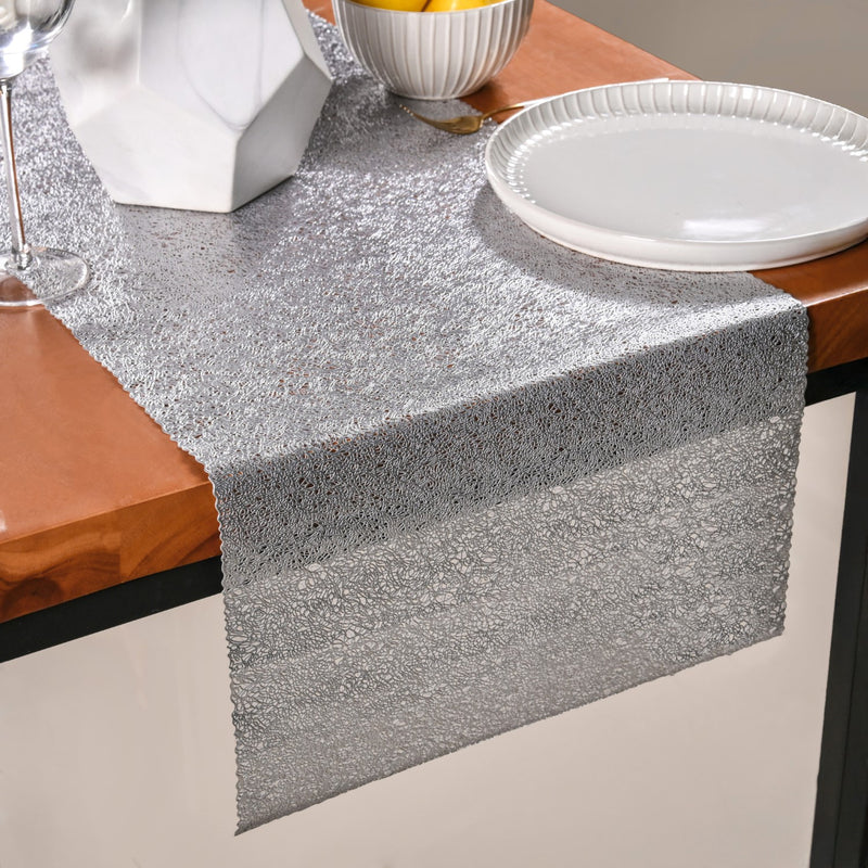 Silver Shine Lining Table Runner 72x15 Inch
