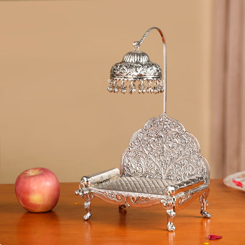 Silver Singhasan With Detachable Chatra