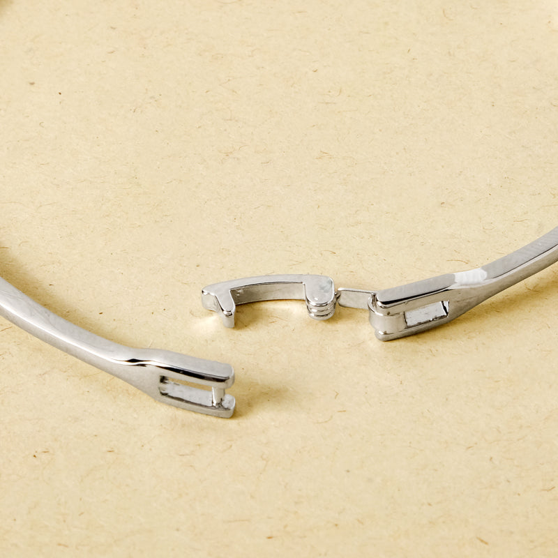 Silver Stone Studded Bow Bracelet