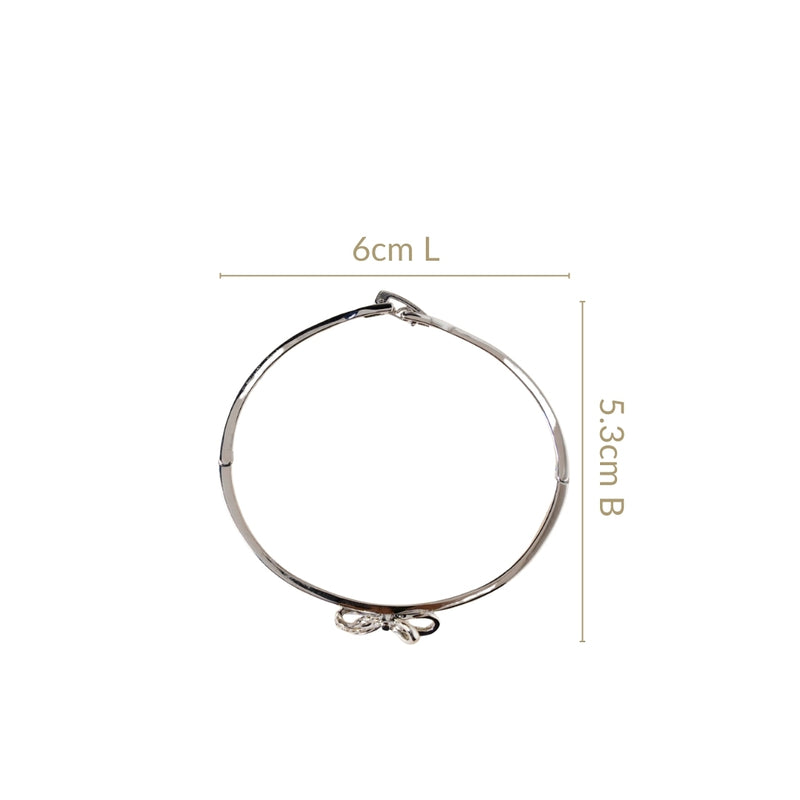 Silver Stone Studded Bow Bracelet