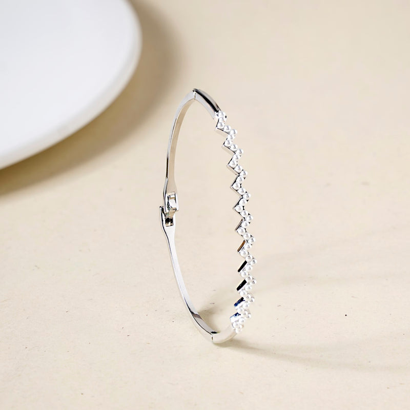 Silver Zigzag Pearl Bracelet
