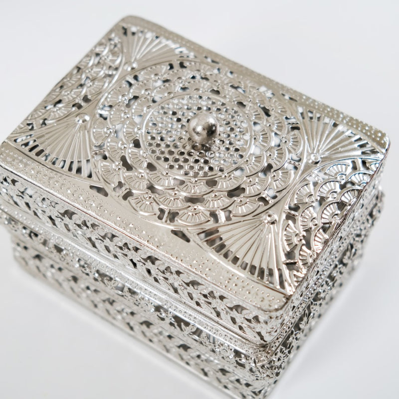 Antique Metal Gift Box Silver Set Of 2- Jewellery box, trinket box, silver box, decorative box, metal box, jewellery organiser