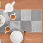 Grid Dining Table Runner Silver Grey 37x14 Inch