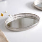 Set Of 3 Oval Metal Tray Silver